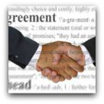 Shanking hands over contract