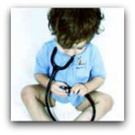 Small child with stethoscope