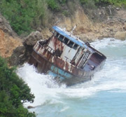 wrecked boat