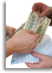 Loan Payment money changing hands