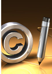 copyright agreement copyright symbol and pen