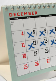 Calendar Marked dates marked on calendar