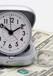 Earn per Hour alarm clock with money