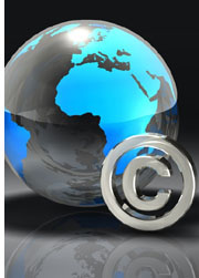 globe and copyright symbol