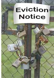 eviciton notice on padlocked gate