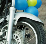 balloons on motorcycle