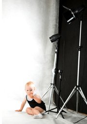 toddler in photo studio