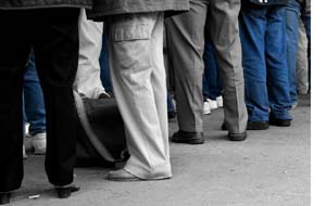 Applicants Lining Up queue of applicants