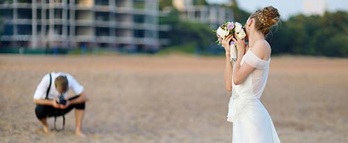 bride on beach