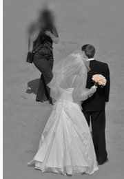 bridal couple on beach